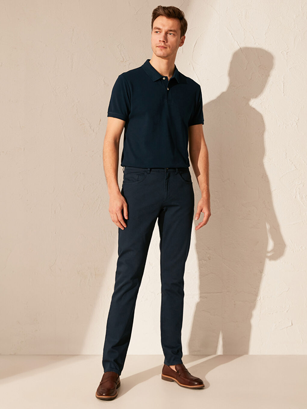 Slim Fit Dobby Fabric Men's Trousers-1