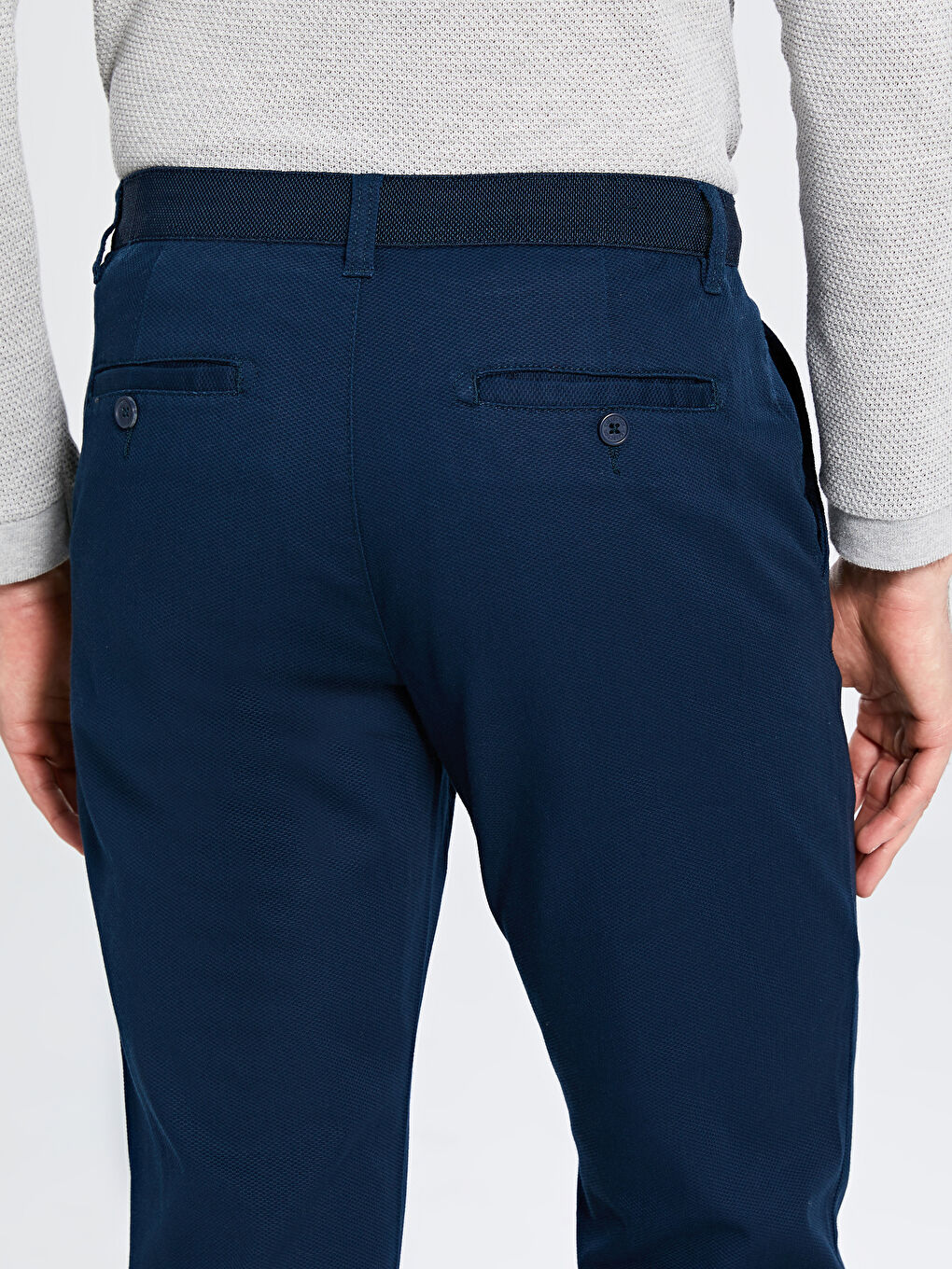 بنطلون تويل بقصة عادية-3