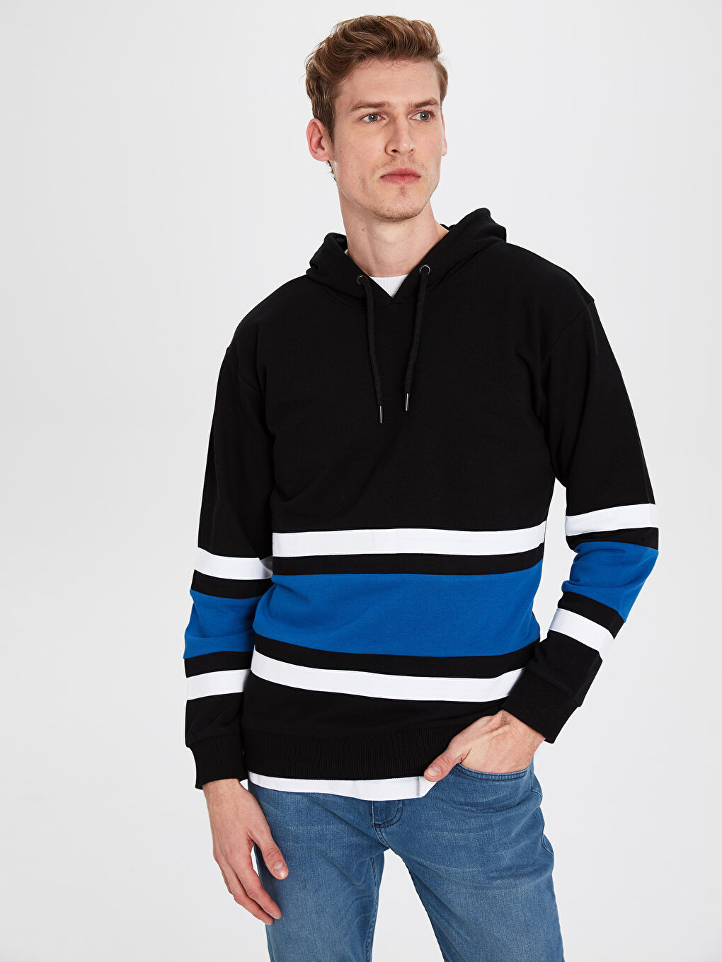 Siyah Uzun Kollu Erkek Hoodie