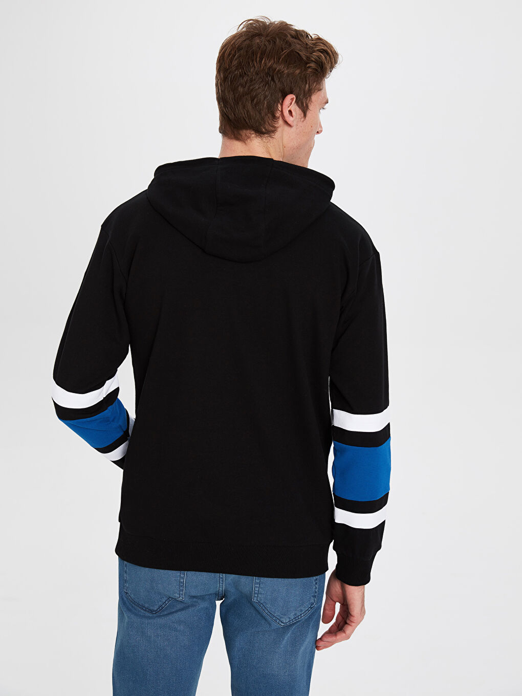 Siyah Uzun Kollu Erkek Hoodie-2