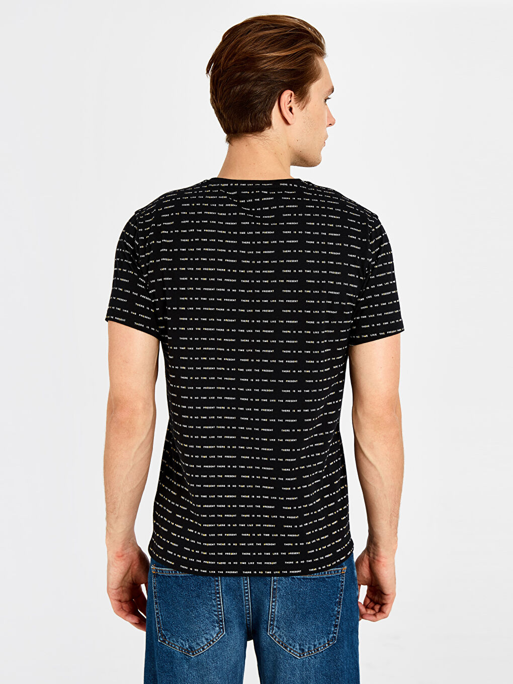 Футболка с воротником-стойка и коротким рукавом из джерси для мужчин-2