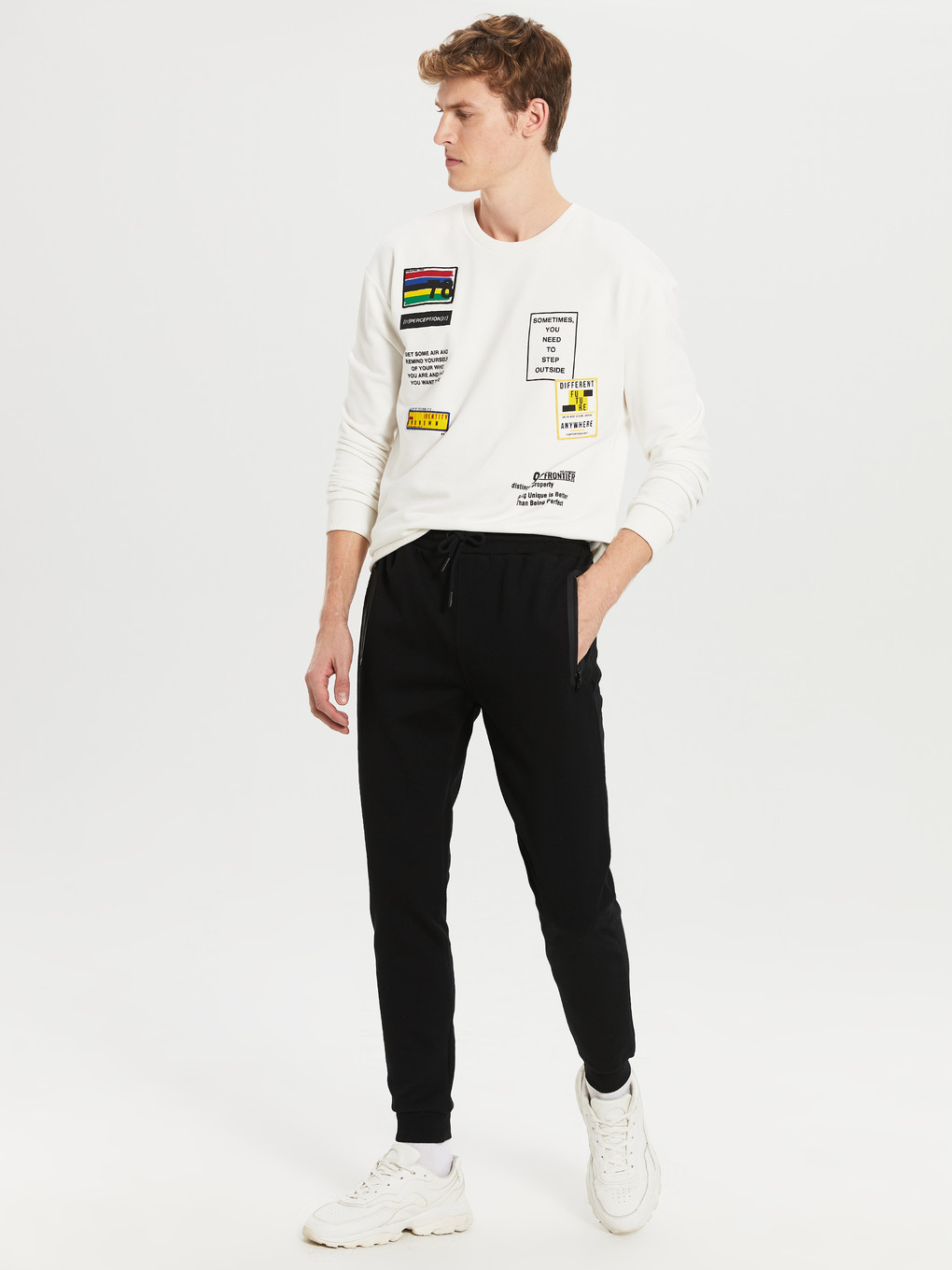 Siyah Slim Fit Erkek Jogger Eşofman Altı-1