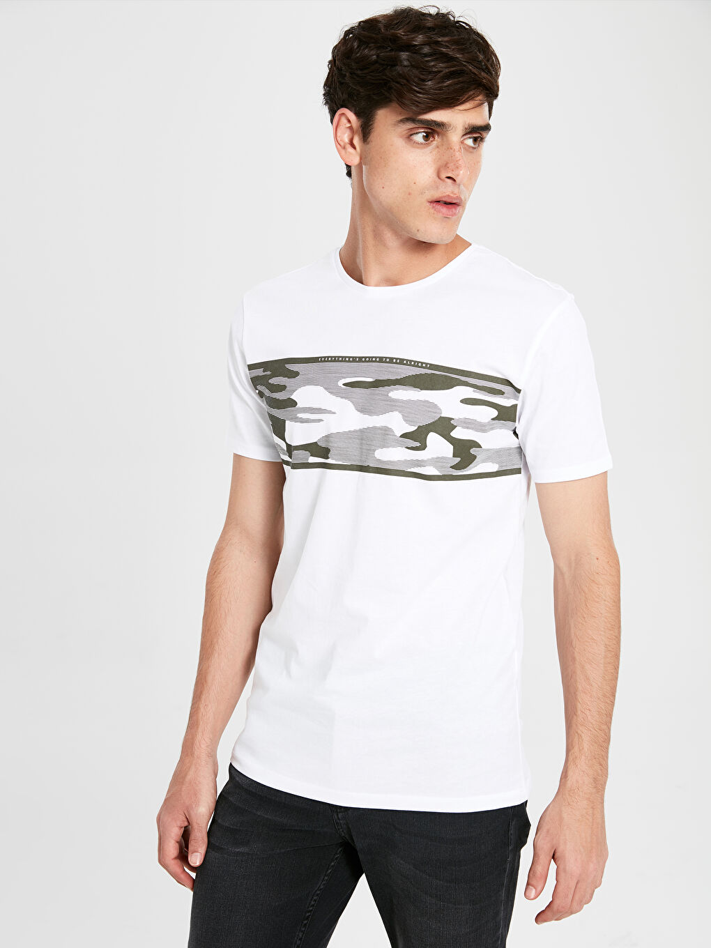 Muška Majica Kratkih Rukava od Češljanog Pamuka-1