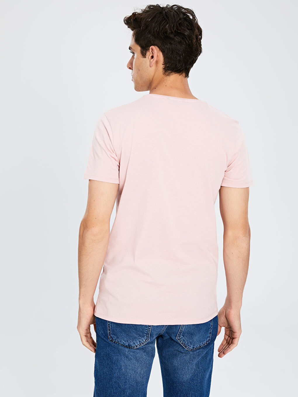 Мужчины Розовый Футболка-2