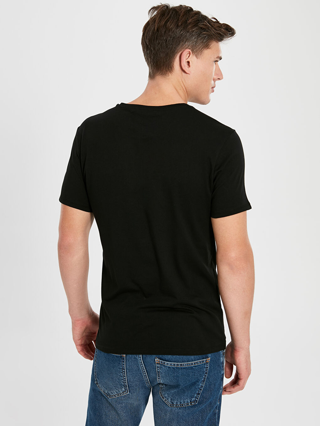 Футболка из чесаного хлопка с коротким рукавом для мужчин-3