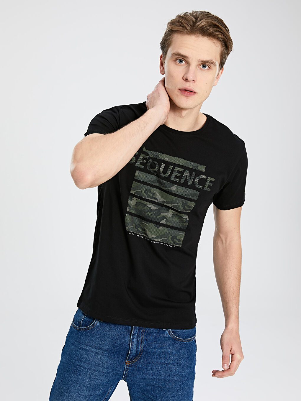 Футболка з коротким рукавом із чесаної бавовни для чоловіків