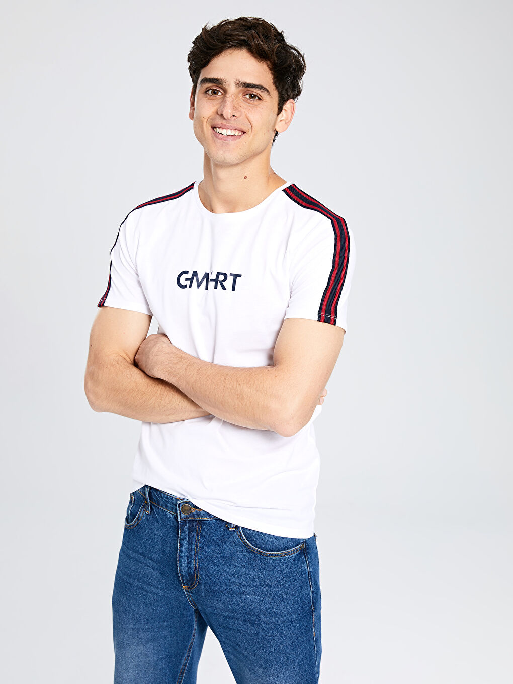 Футболка из чесаного хлопка с коротким рукавом для мужчин