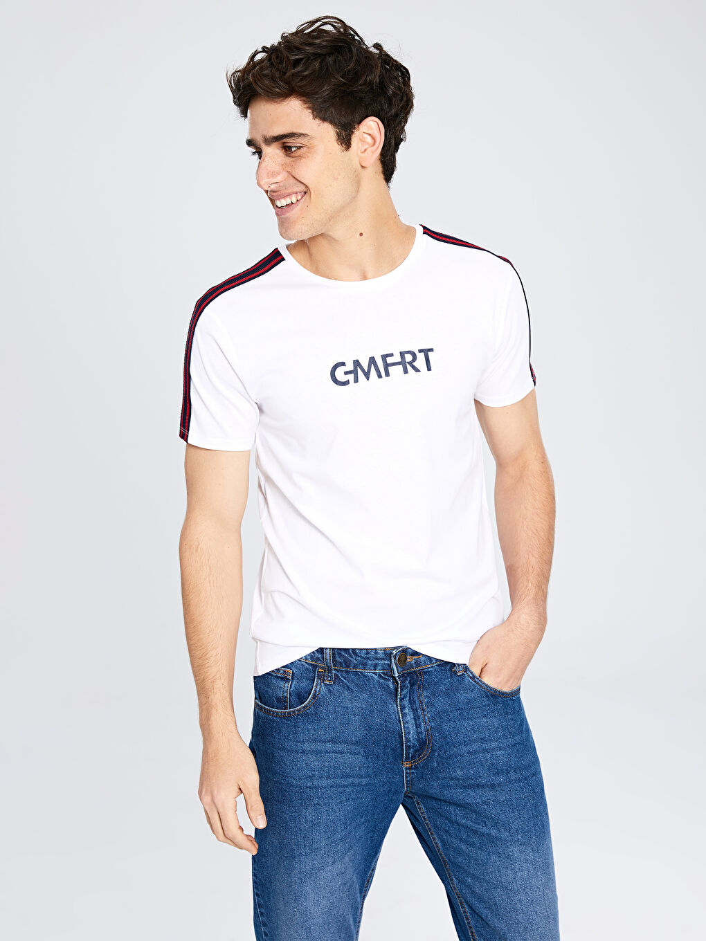 Футболка из чесаного хлопка с коротким рукавом для мужчин-1