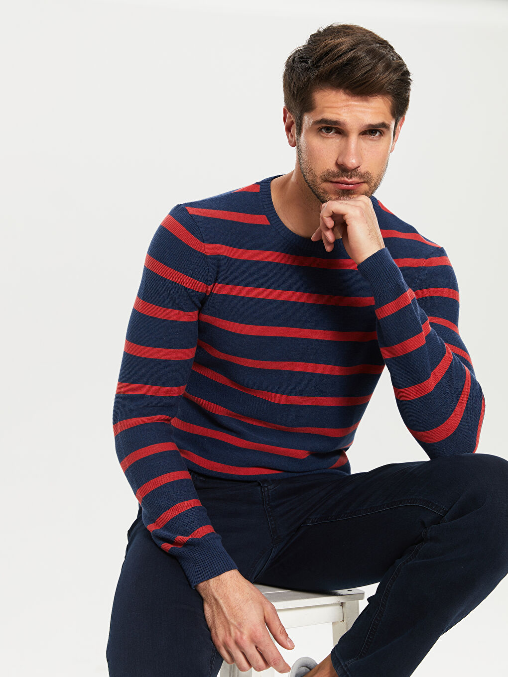 Kırmızı Uzun Kollu Erkek Kazak