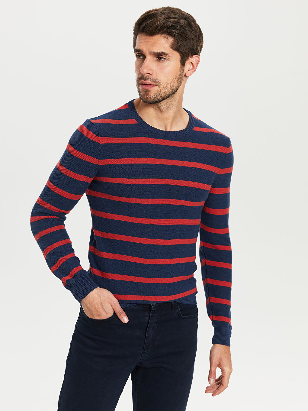 Kırmızı Uzun Kollu Erkek Kazak-2