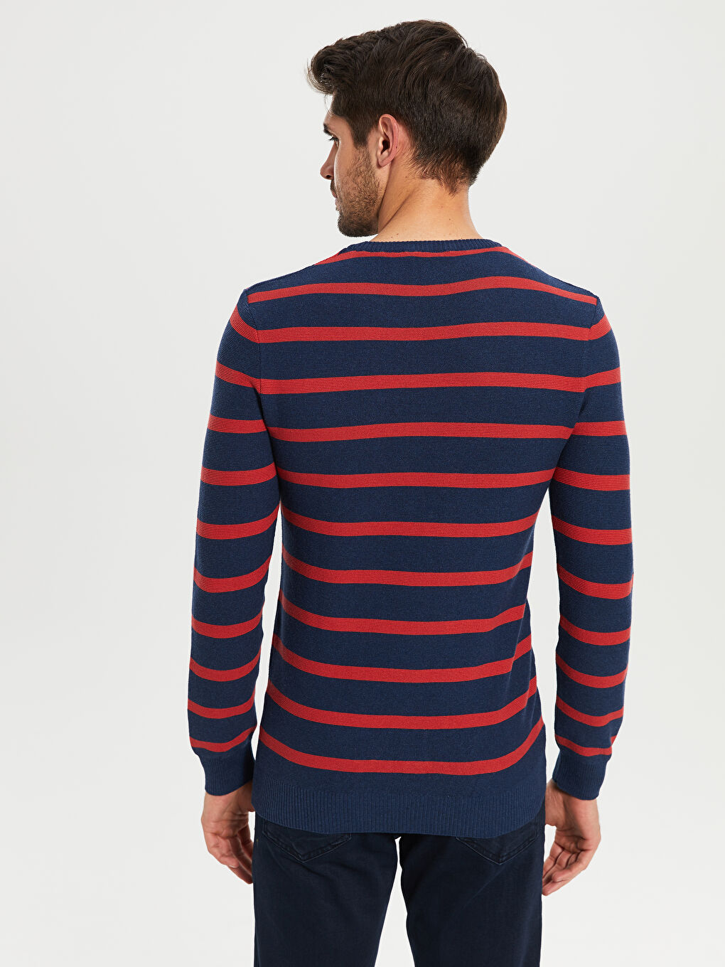 Kırmızı Uzun Kollu Erkek Kazak-3