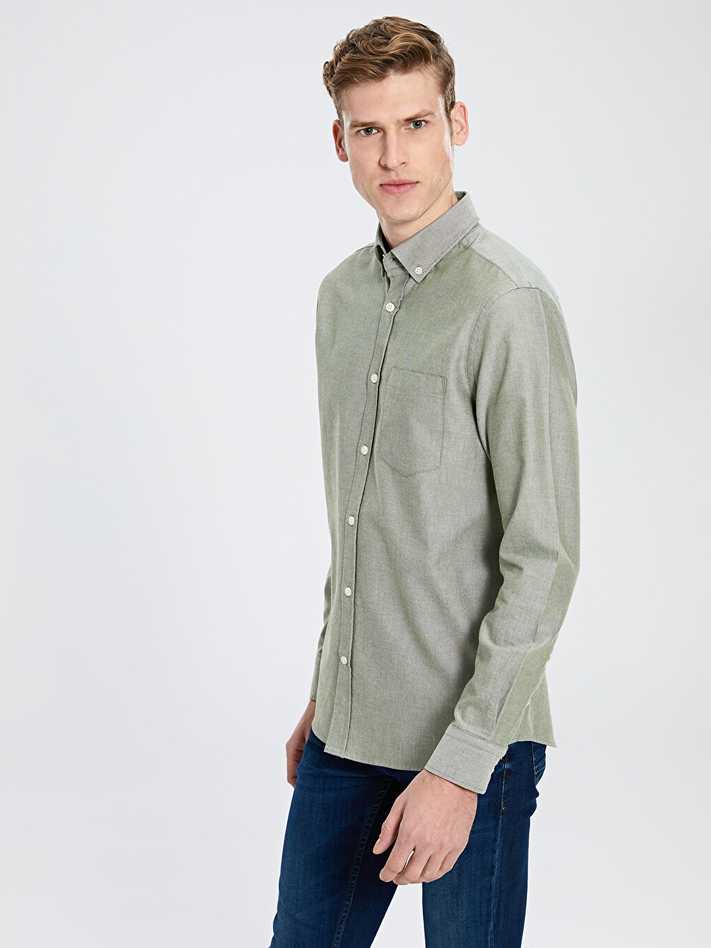 Chemise Vert Homme-1