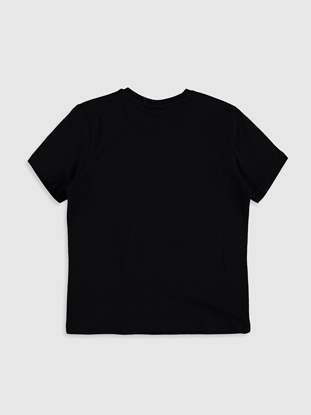 Siyah Kısa Kollu Penye Erkek Tişört-1