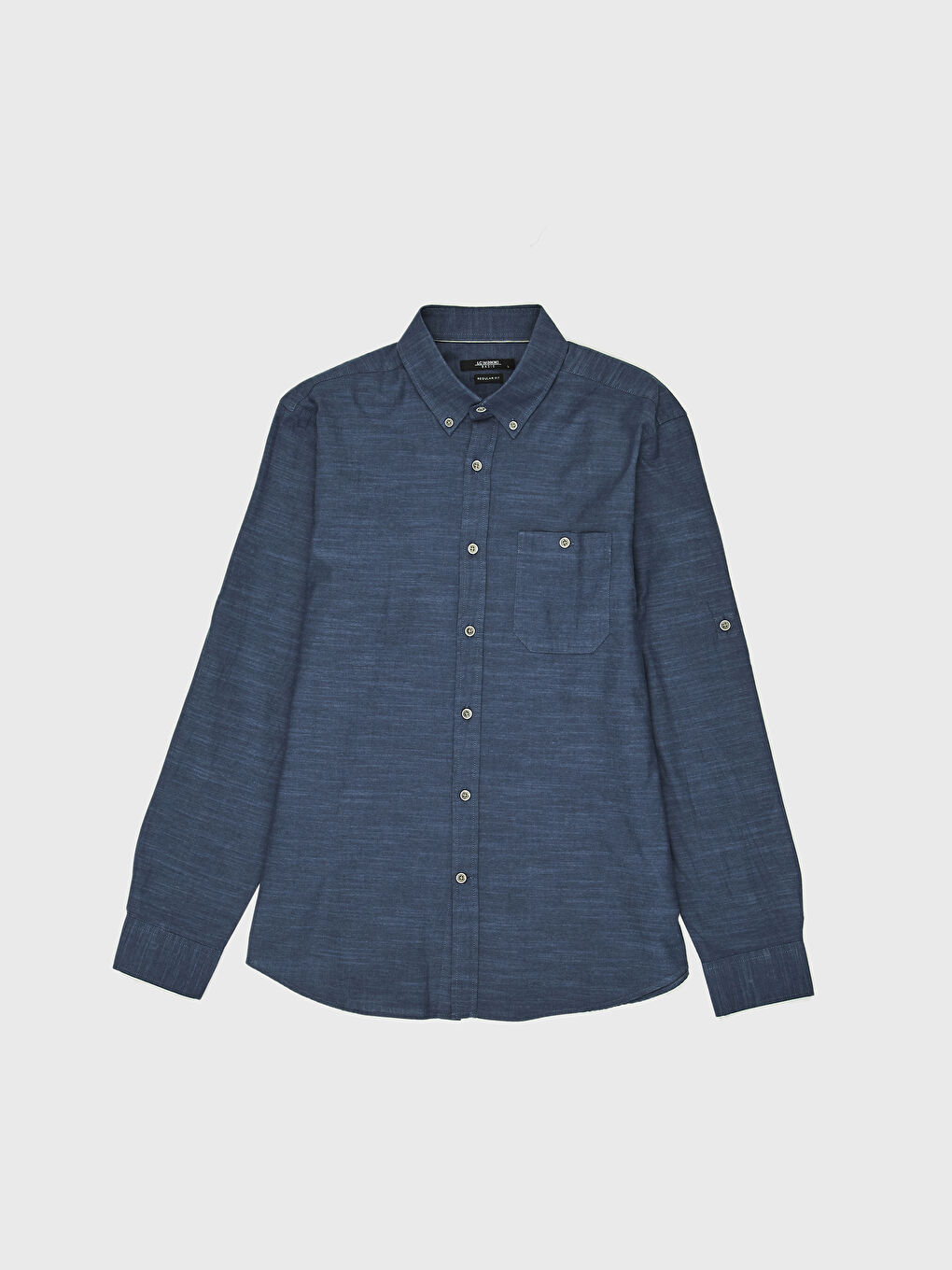 İndigo Regular Fit Uzun Kollu Poplin Erkek Gömlek-1