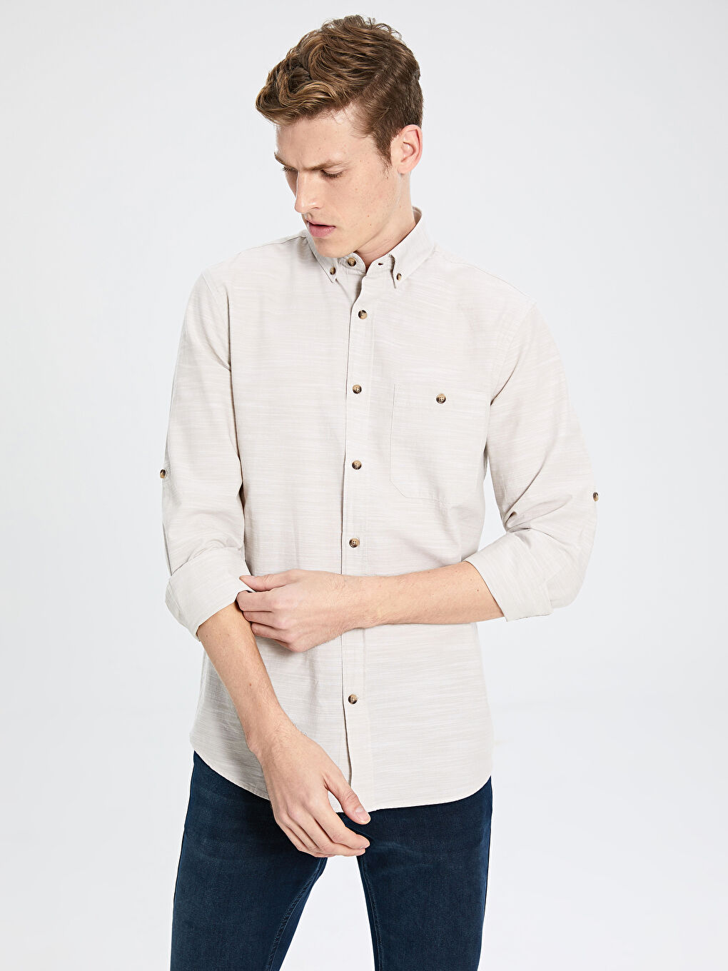 Chemise BEIGE Homme-1