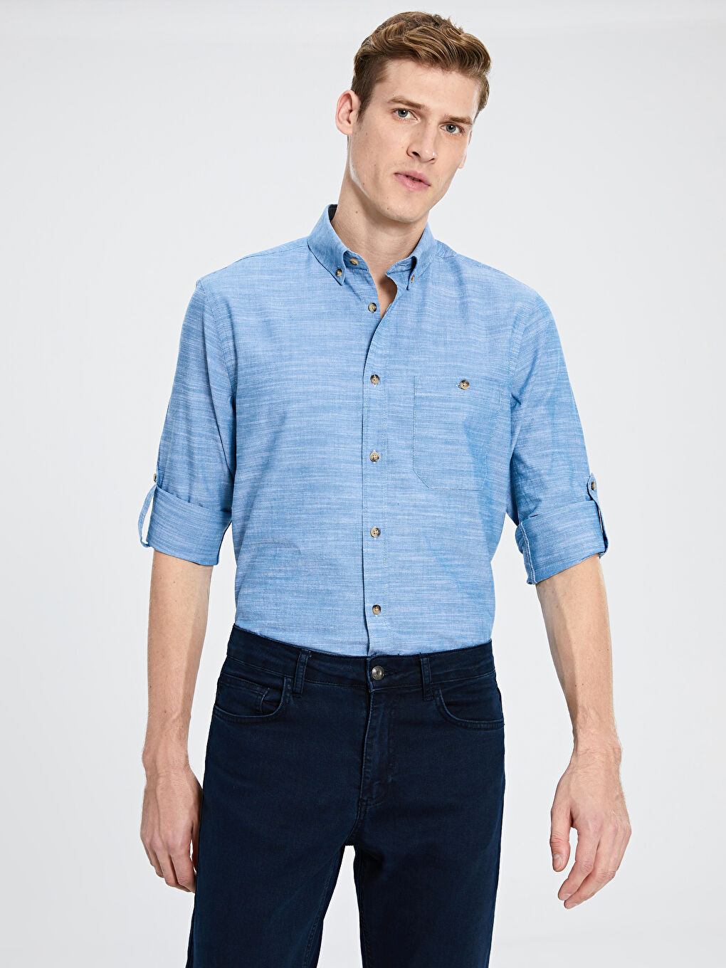 Açık Petrol Gömlek-1