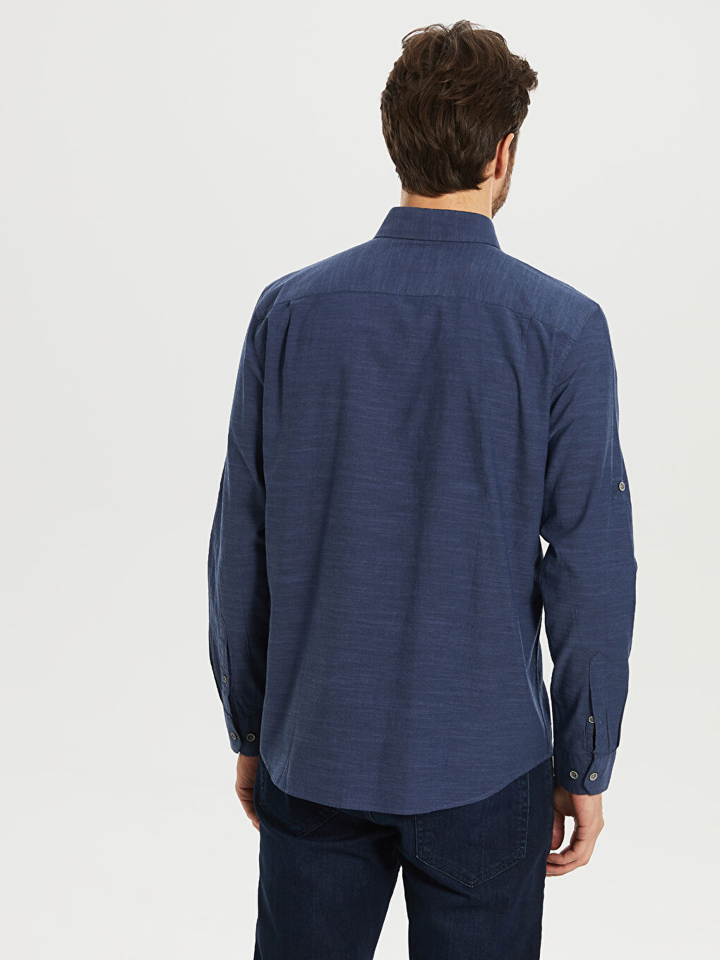 İndigo Regular Fit Uzun Kollu Poplin Erkek Gömlek-3