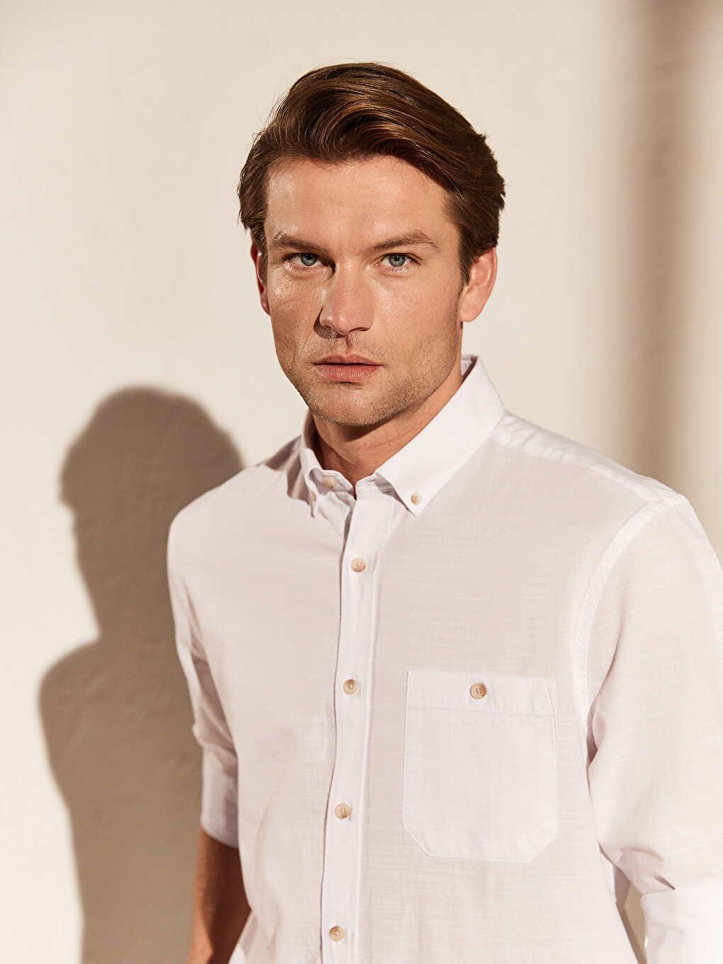 Regular Fit Long Sleeve Poplin Men's Shirt