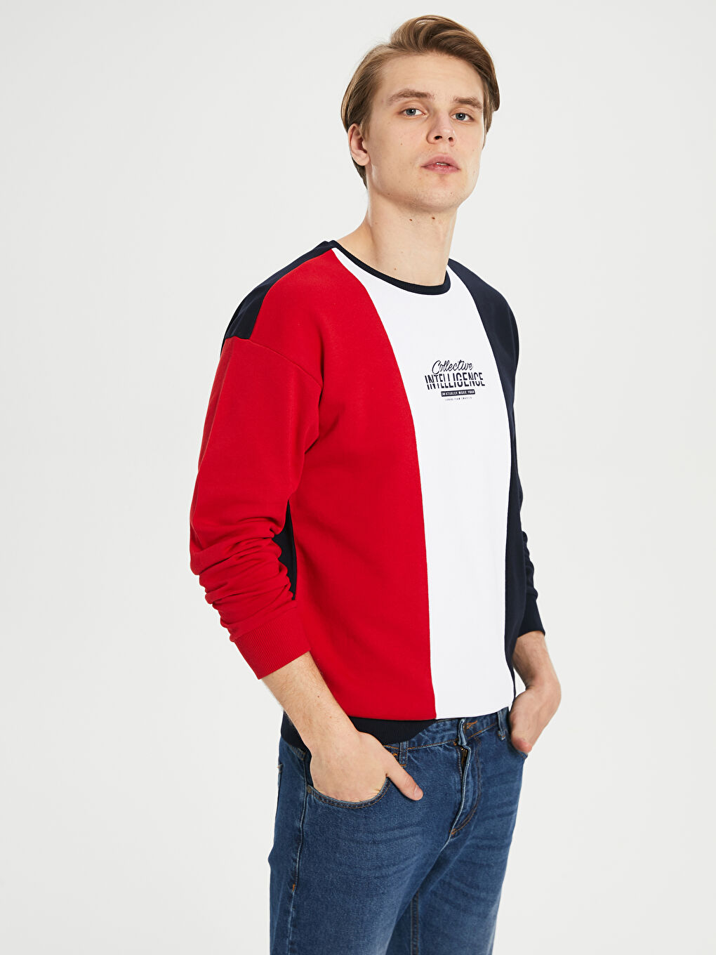 Lacivert Baskılı Sweatshirt Baba Oğul Kombini