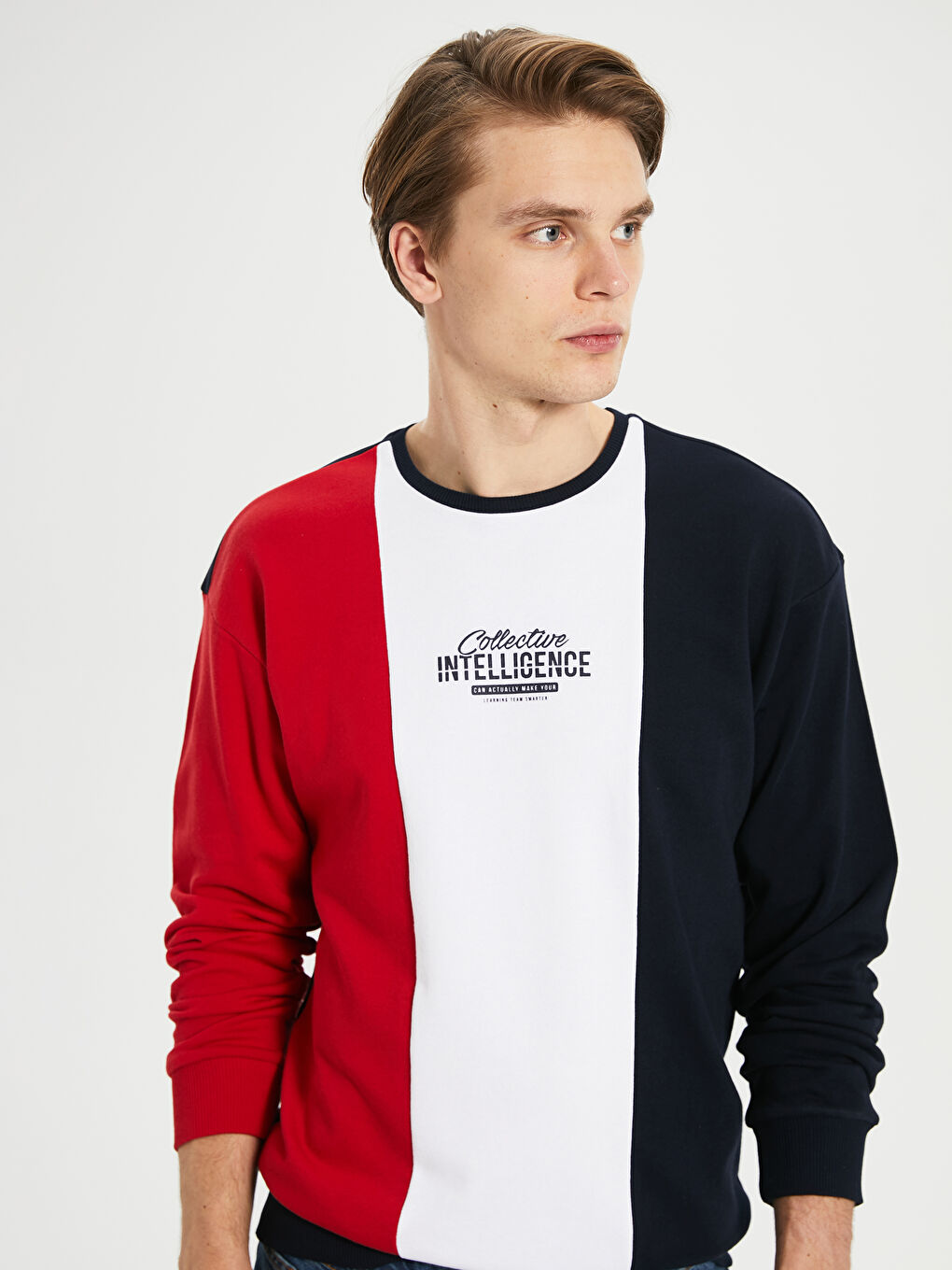 Lacivert Baskılı Sweatshirt Baba Oğul Kombini-2