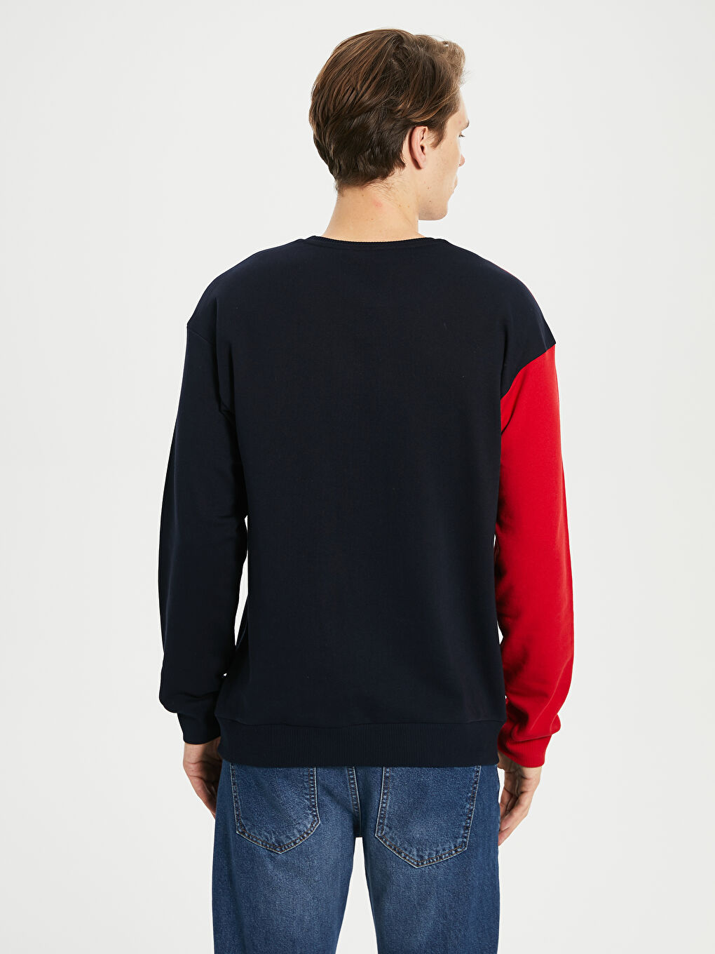 Lacivert Baskılı Sweatshirt Baba Oğul Kombini-3