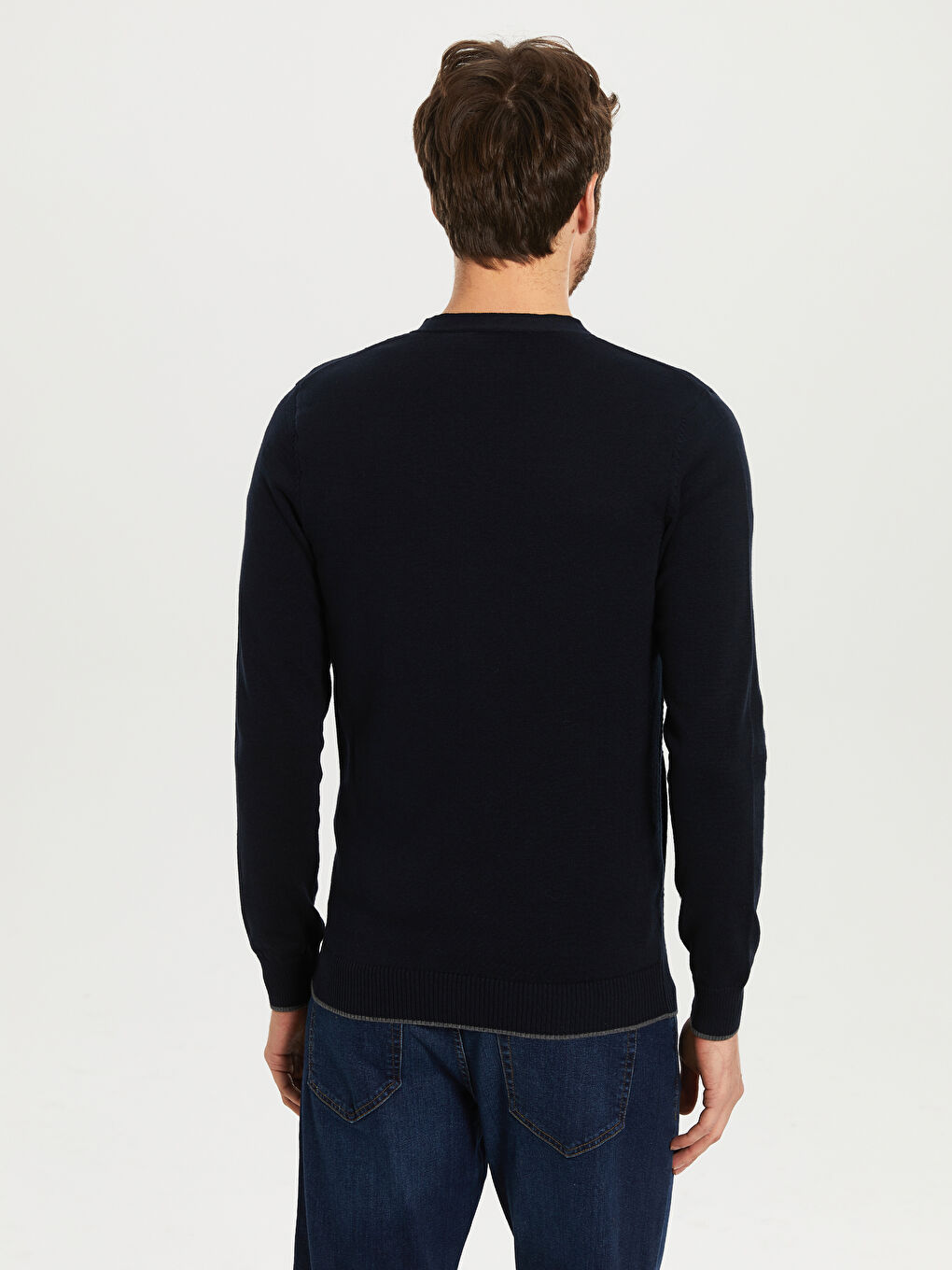 Standard Fit V Neck Men's Knitwear Cardigan-2