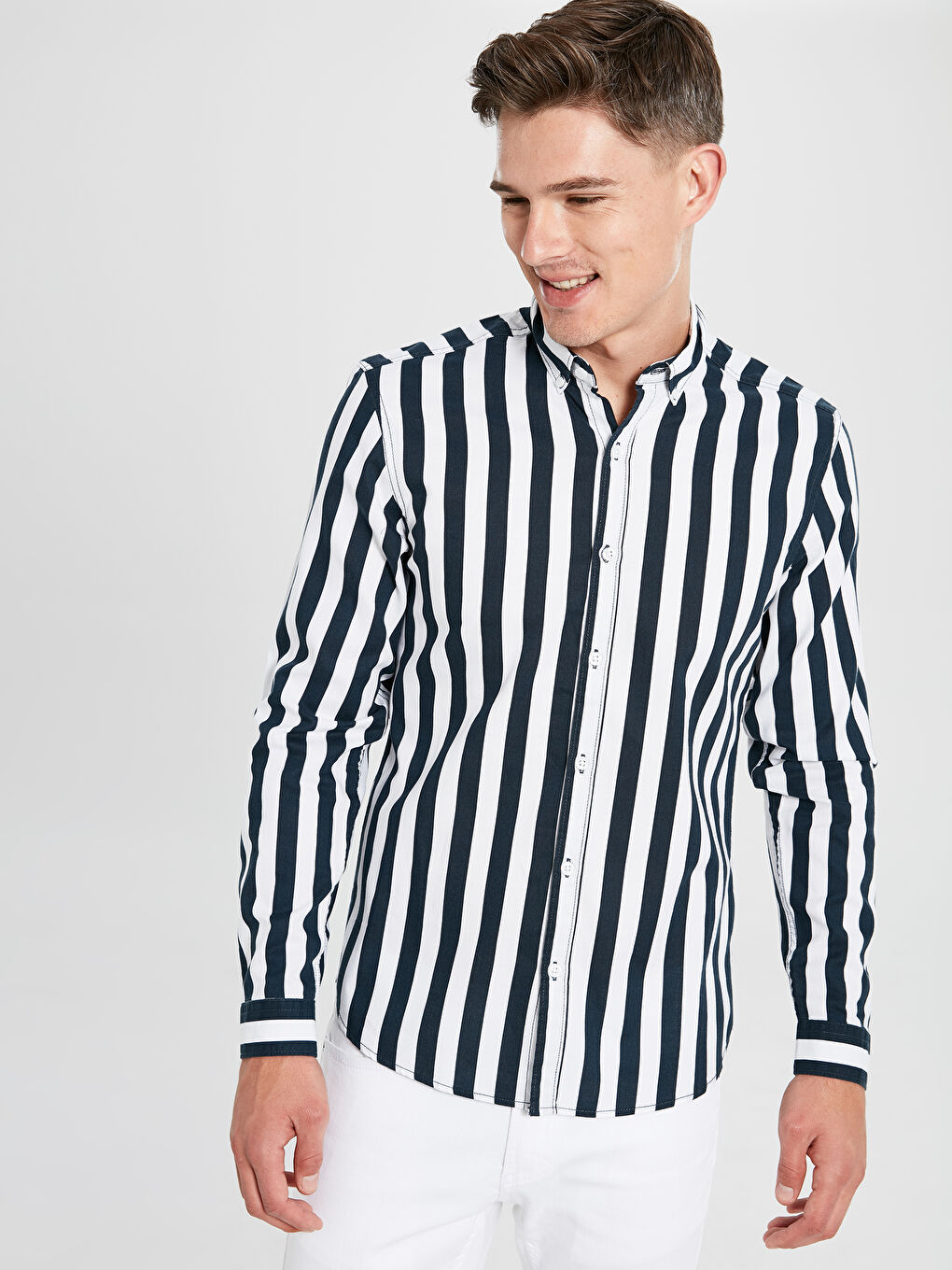 XSIDE Man NAVY Shirt -0S1403Z8-LGS - LC Waikiki