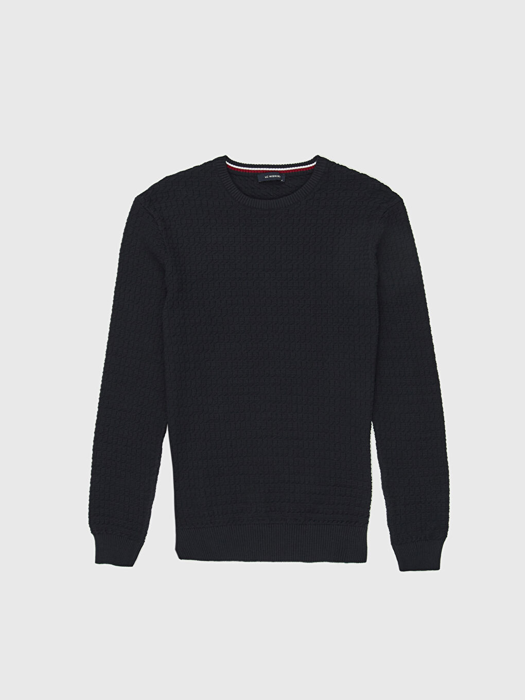 Crew Neck Long Sleeve Thin Men's Tricot Sweater-1