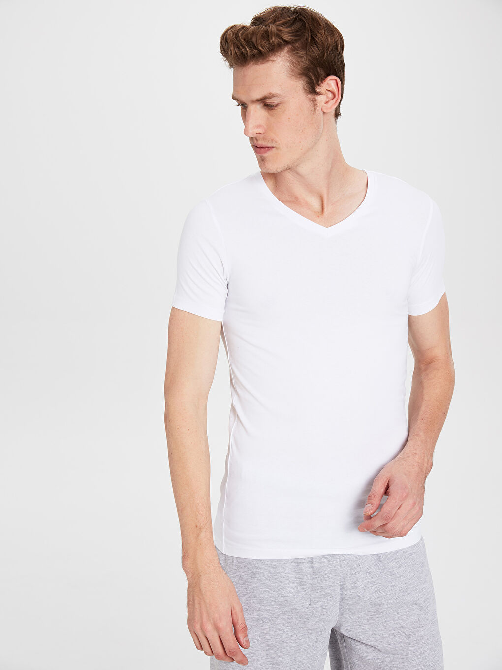 Beyaz Penye Erkek Atlet-1