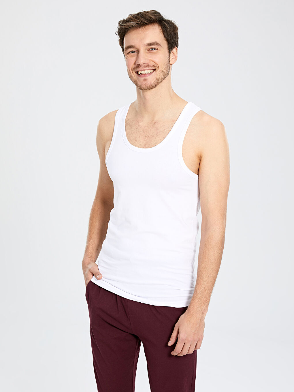 قطن ممشط صدرية للرجال-1