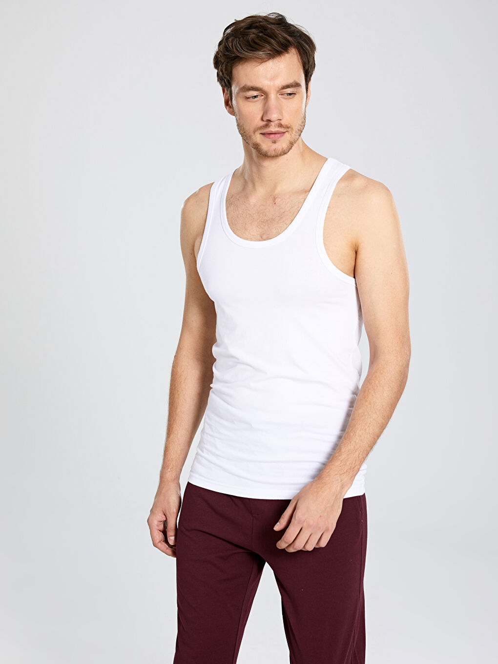 قطن ممشط صدرية للرجال-2