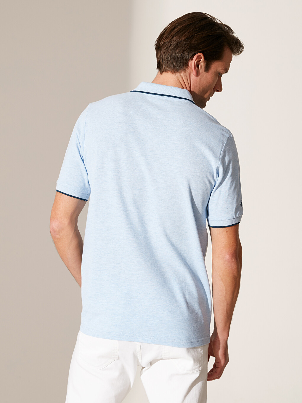 Polo Neck Short Sleeve Men's T-shirt-2