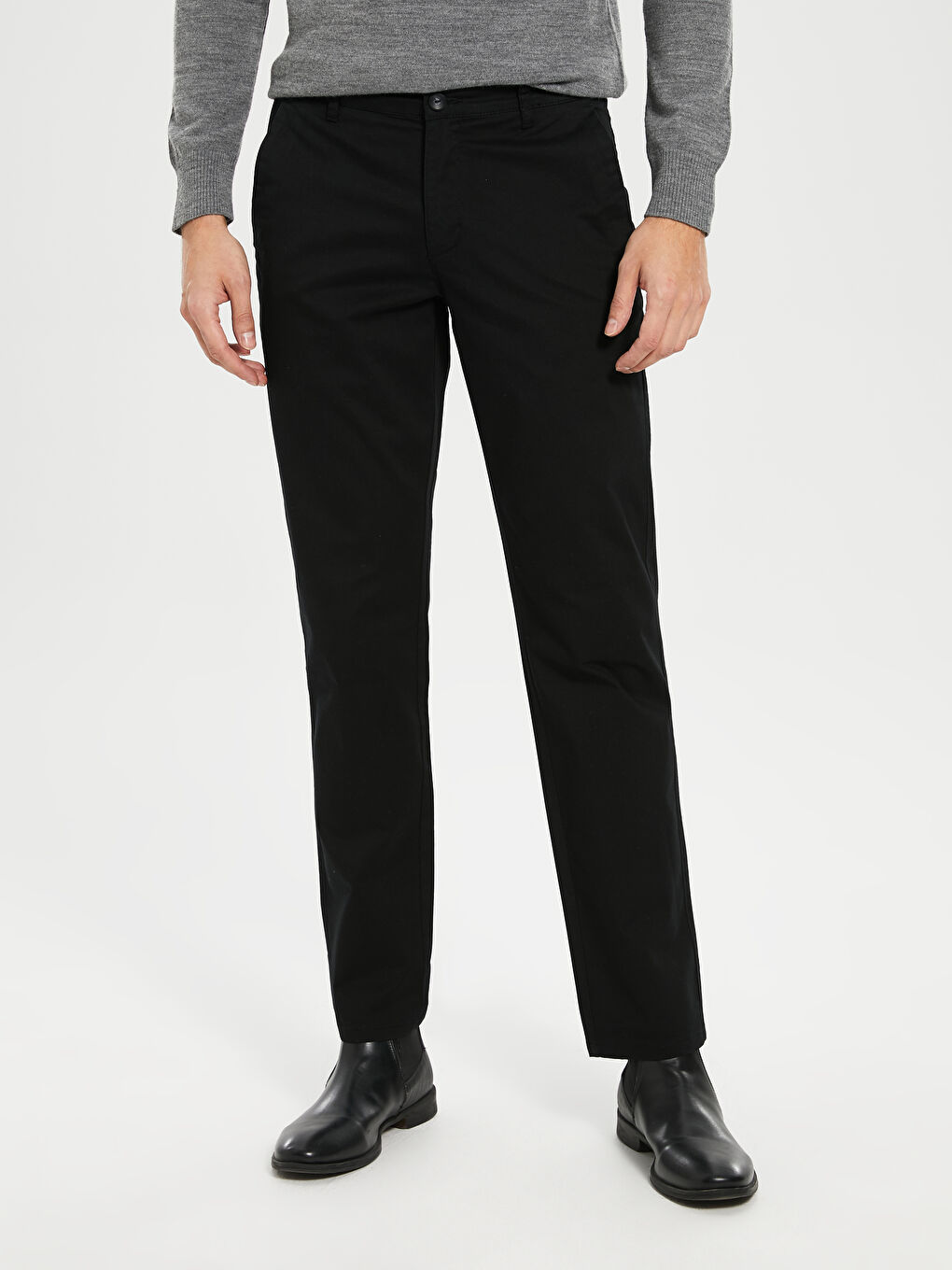 Pantaloni Chino Gabardină Croială Normală-3