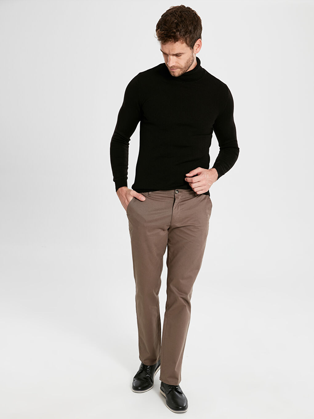 Normal Fit Gabardine Chino Trousers-6