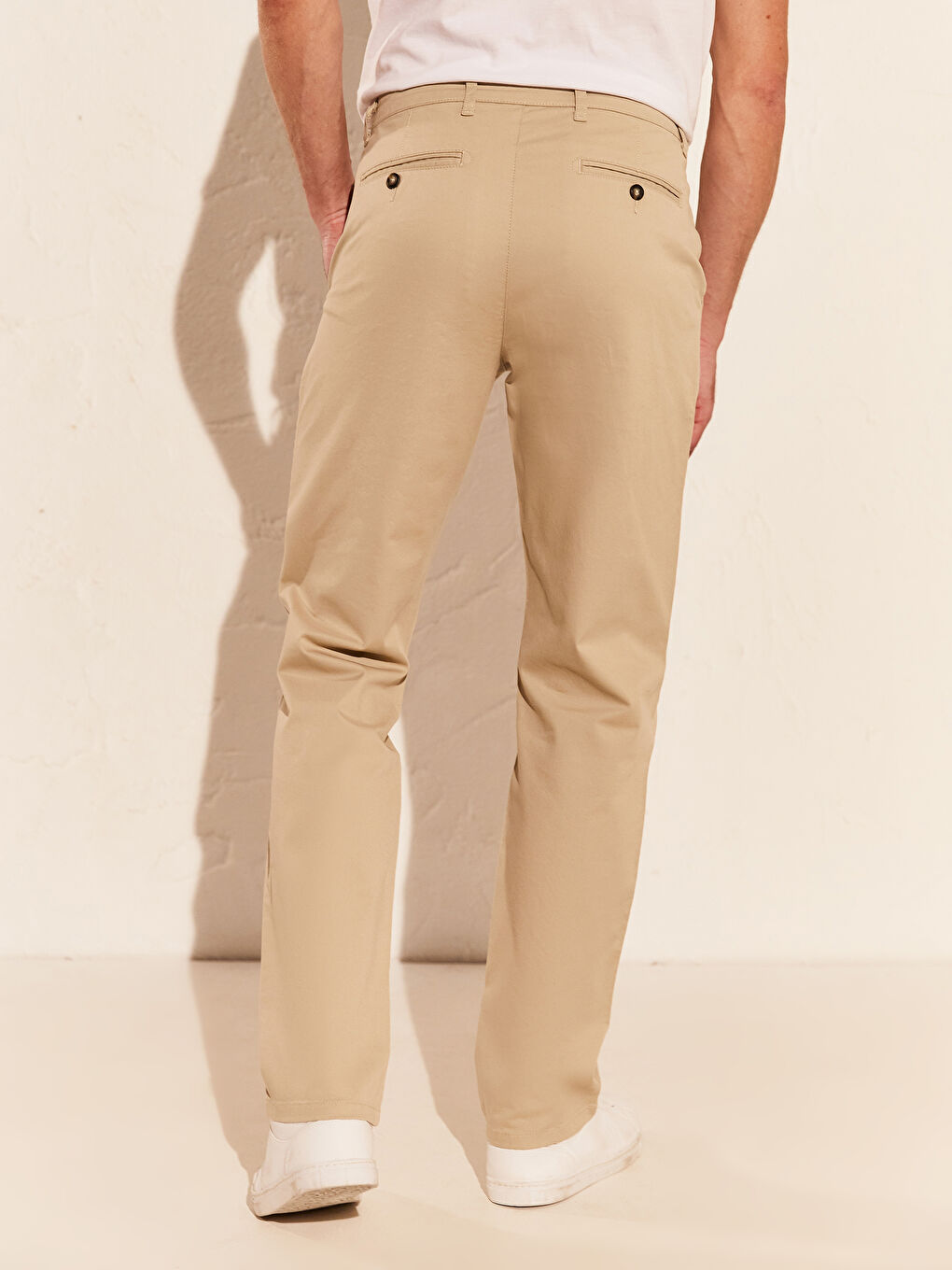 Pantaloni Chino Gabardină Croială Normală-3