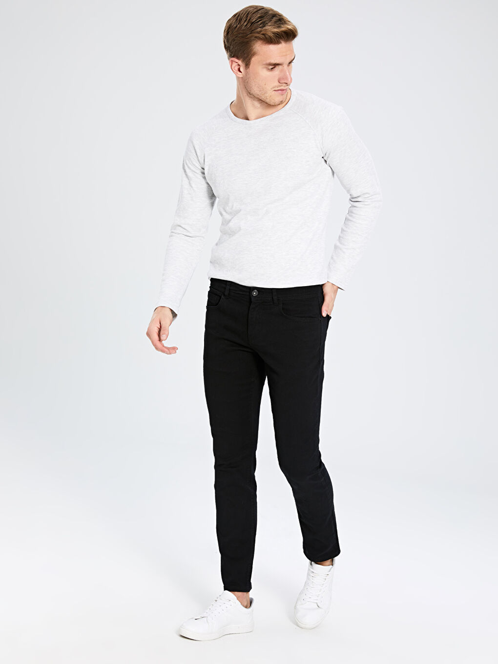 Siyah Slim Fit Gabardin Erkek Pantolon