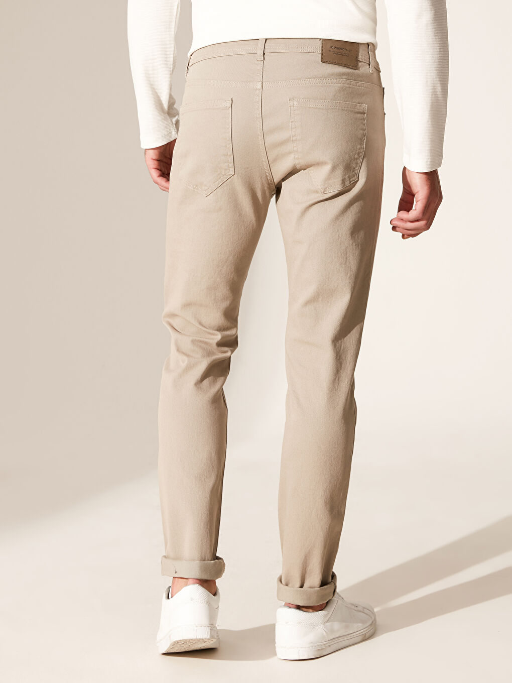 Slim Fit Twill Men's Trousers-3