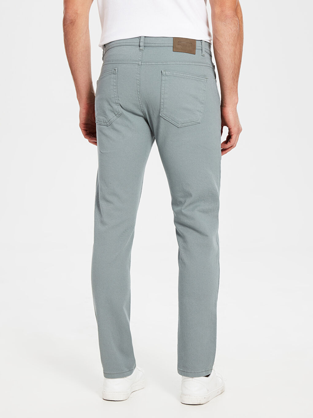 Yeşil Slim Fit Gabardin Erkek Pantolon-3