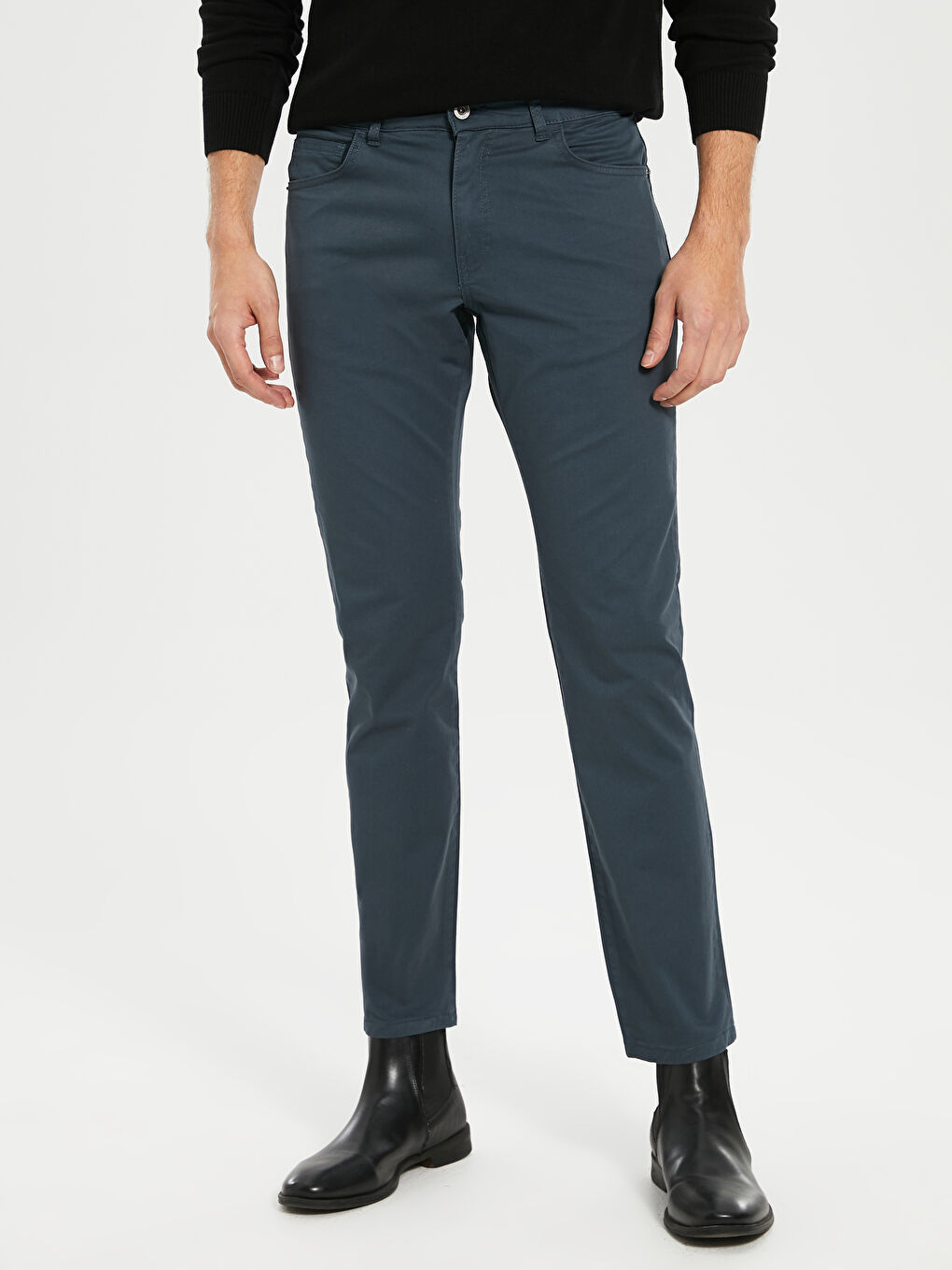 Normal Kalıp Gabardin Chino Pantolon-2