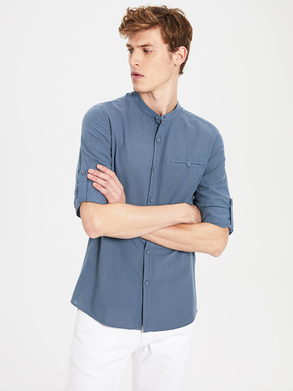 Mavi Ekstra Dar Kalıp Uzun Kollu Poplin Erkek Gömlek-2