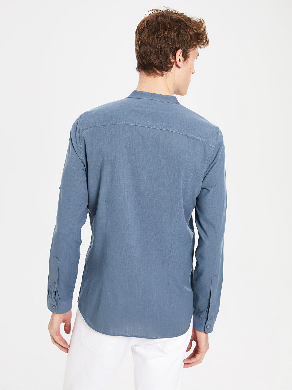Mavi Ekstra Dar Kalıp Uzun Kollu Poplin Erkek Gömlek-4