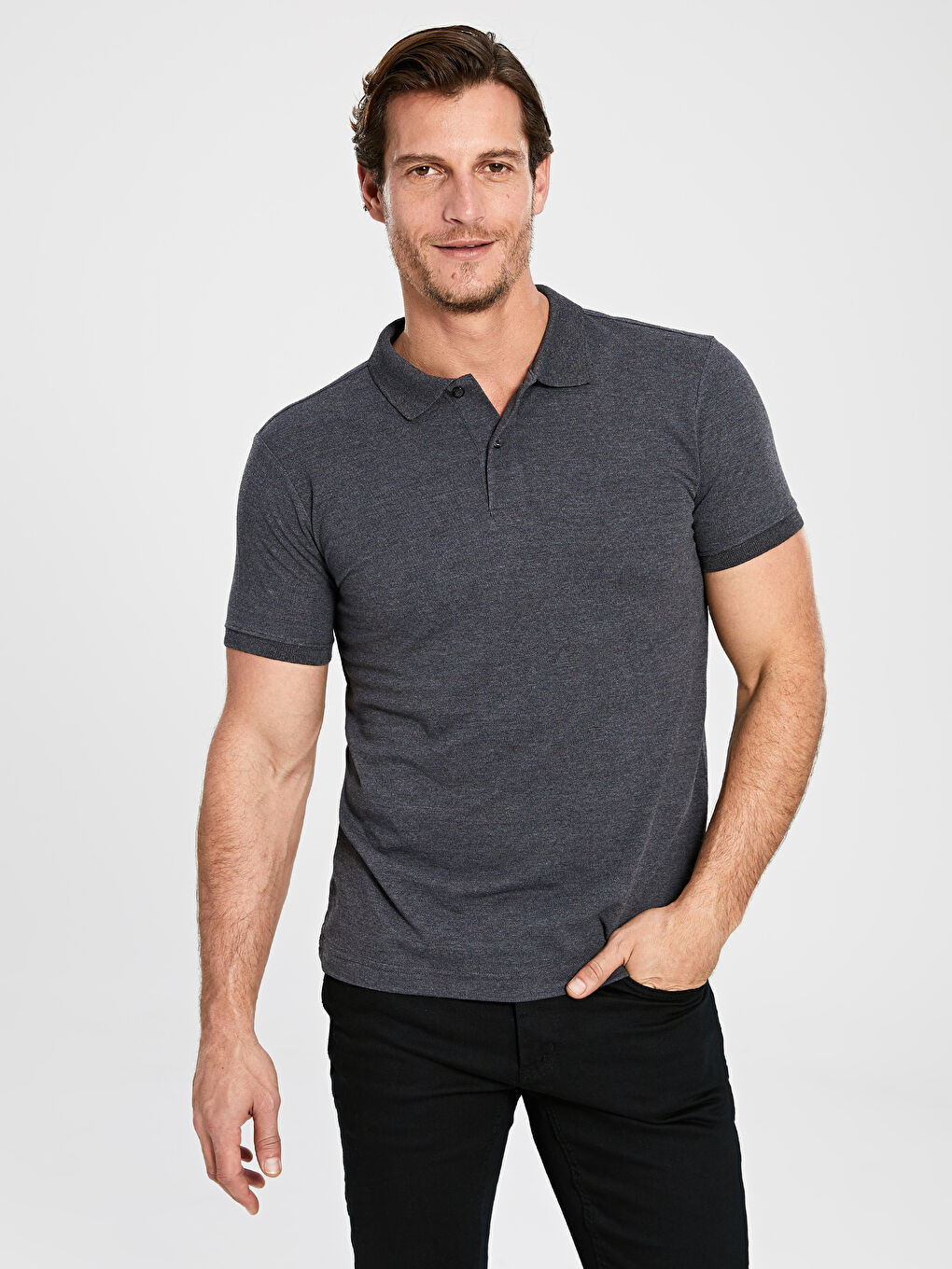 Мужчины Антрацитовый Футболка