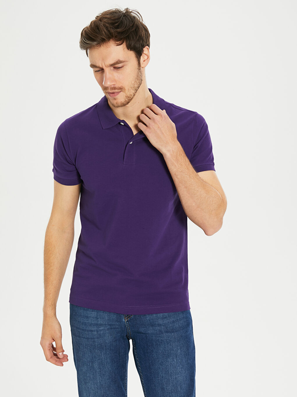 Мужчины Фиолетовый Футболка