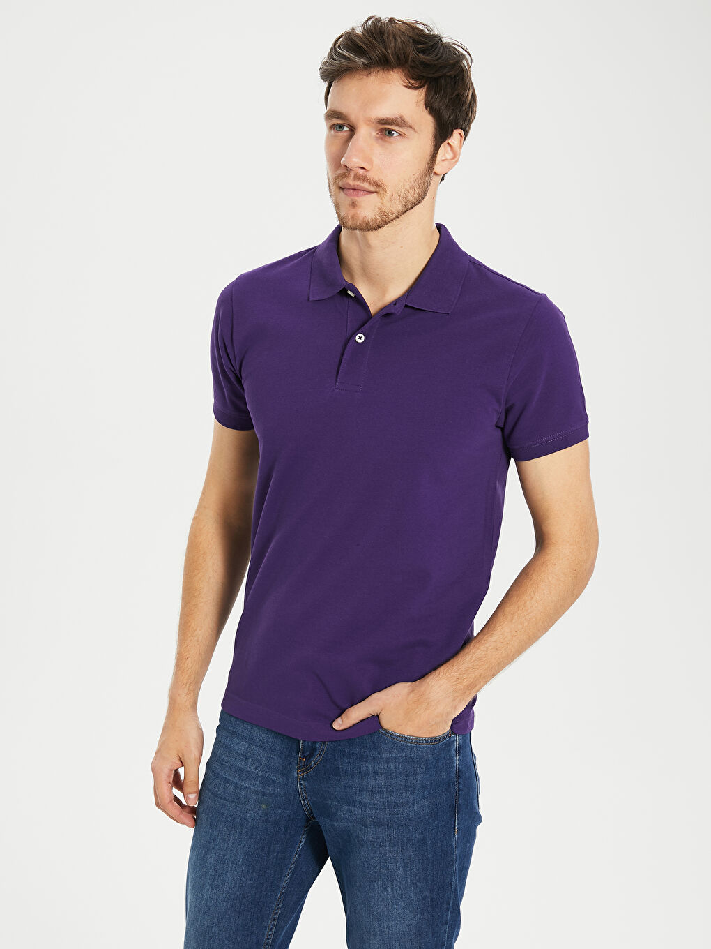 Мужчины Фиолетовый Футболка-1