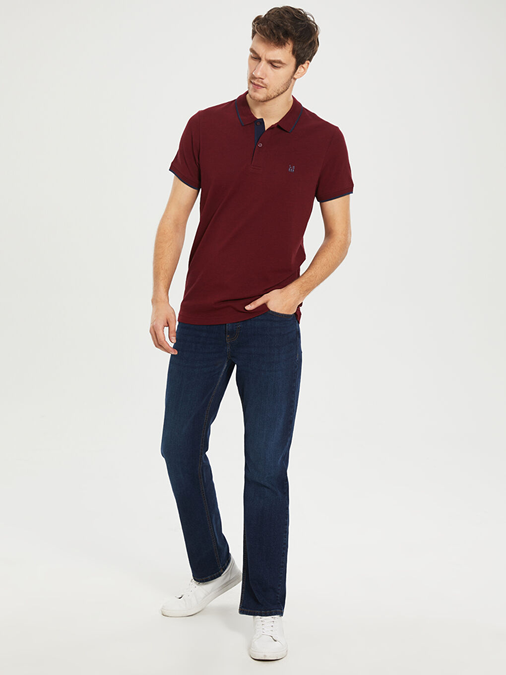 Футболка с воротником поло, базовая, с коротким рукавом, из ткани пике-3