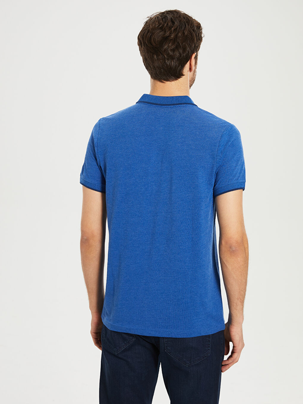 Футболка с воротником поло, базовая, с коротким рукавом, из ткани пике-1