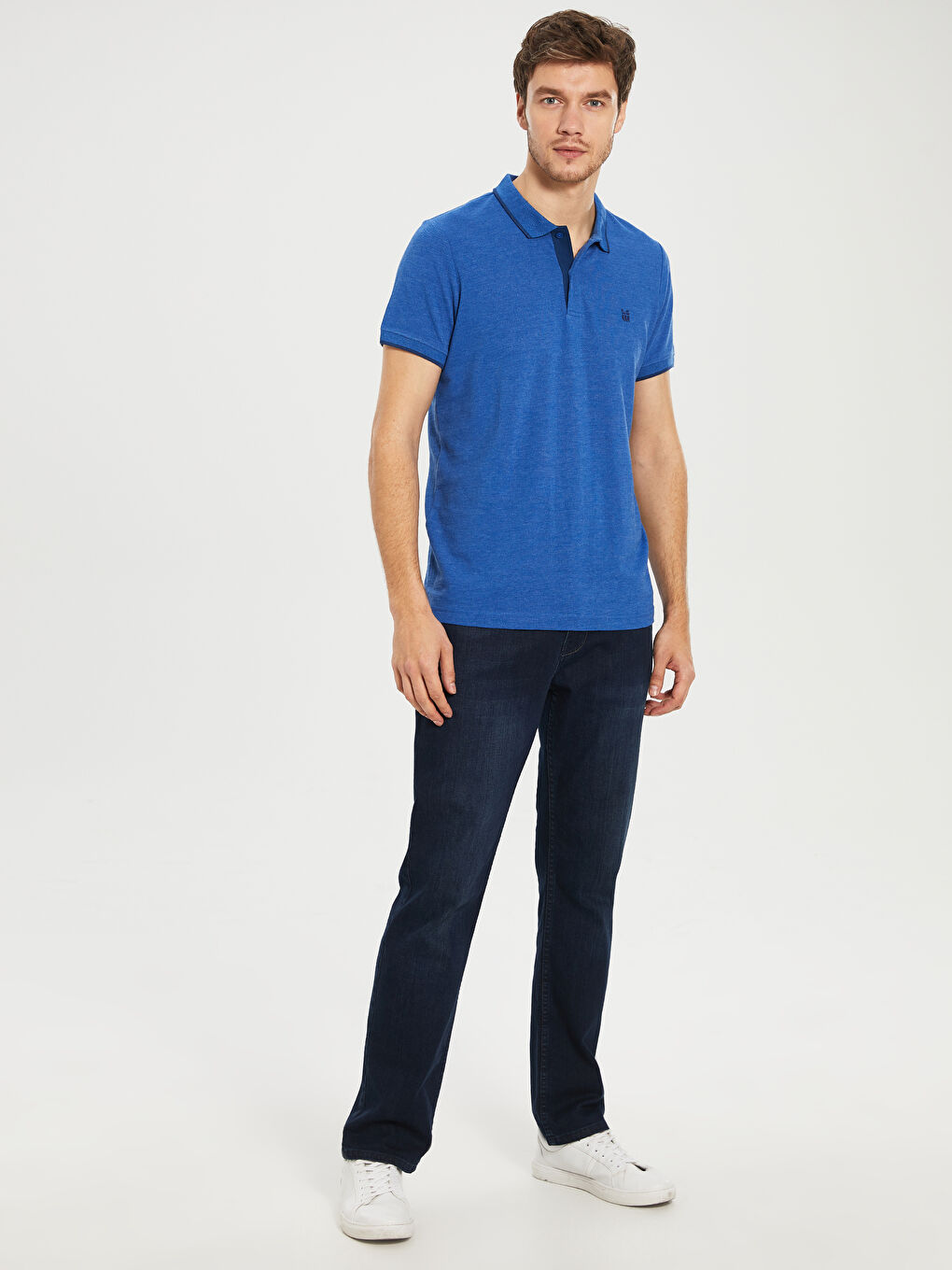 Футболка с воротником поло, базовая, с коротким рукавом, из ткани пике-2