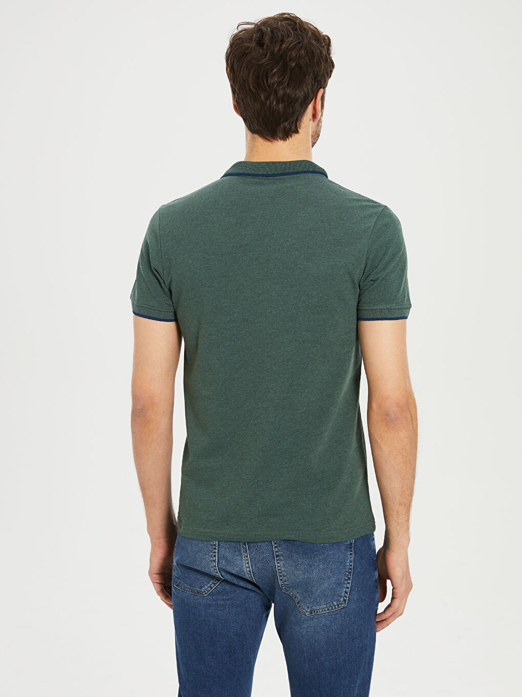 Футболка с воротником поло, базовая, с коротким рукавом, из ткани пике-2