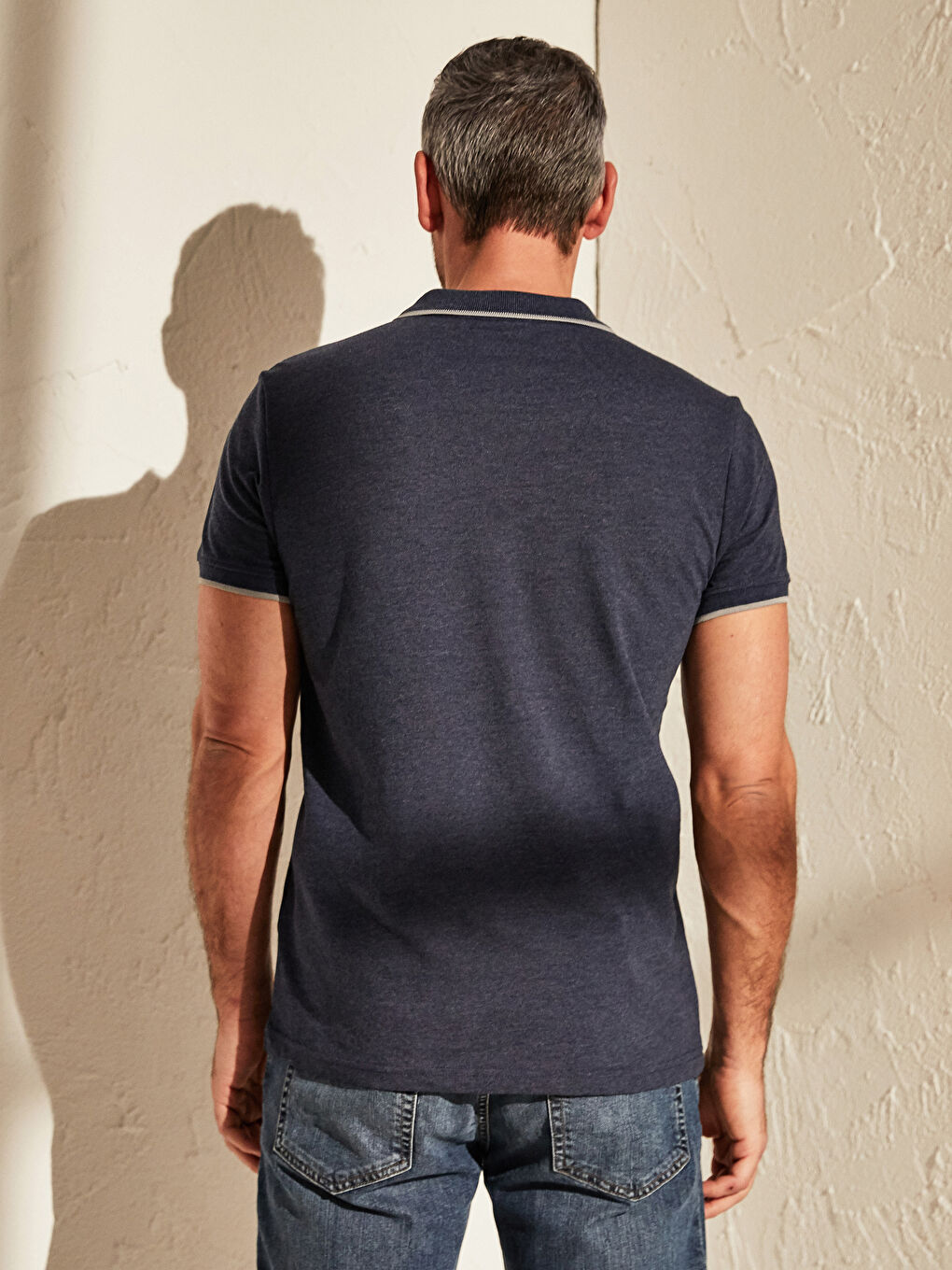 Футболка с воротником поло, базовая, с коротким рукавом, из ткани пике-3