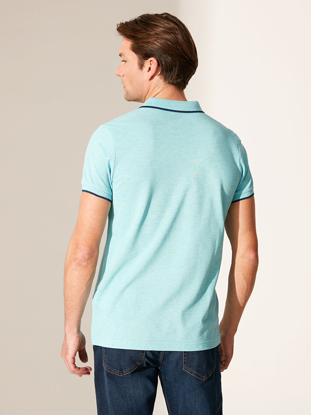 Футболка с воротником поло, базовая, с коротким рукавом, из ткани пике-2